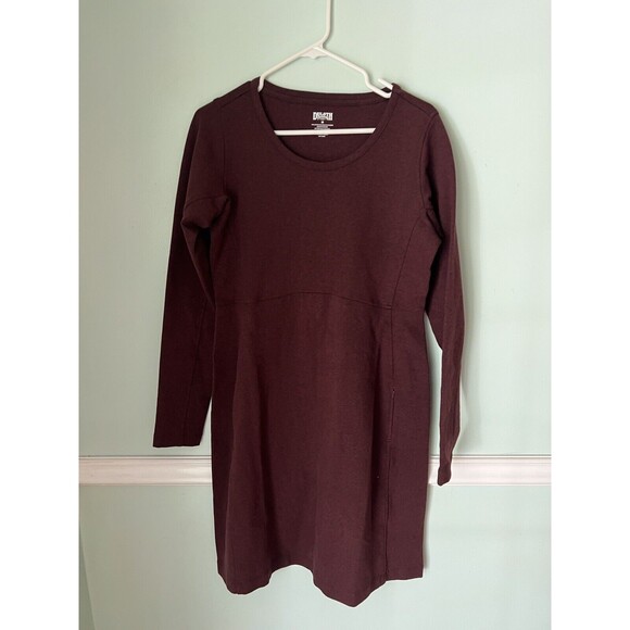 Duluth Trading Dress Womens Medium Burgundy Long Sleeve Wearwithall Casual - Picture 1 of 5